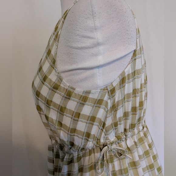 Max Studio Plaid Sleeveless Empire Waist Tiered Midi Dress Large - Picture 7 of 11